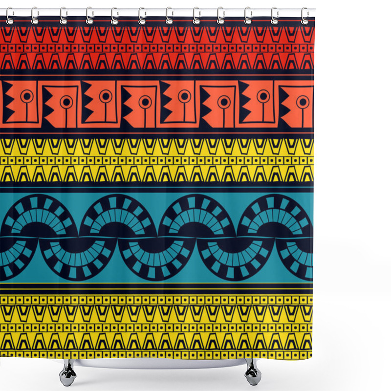 Personality  Tribal Pattern Seamless Vector. Ethnic Peruvian Pattern Design Shower Curtains