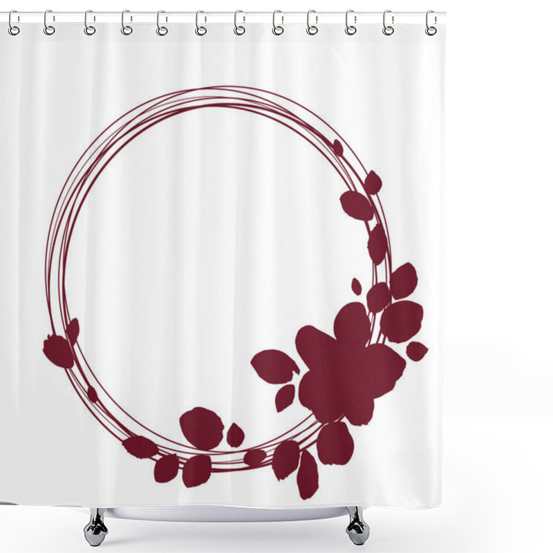 Personality  Flowers Circle Frame Shower Curtains