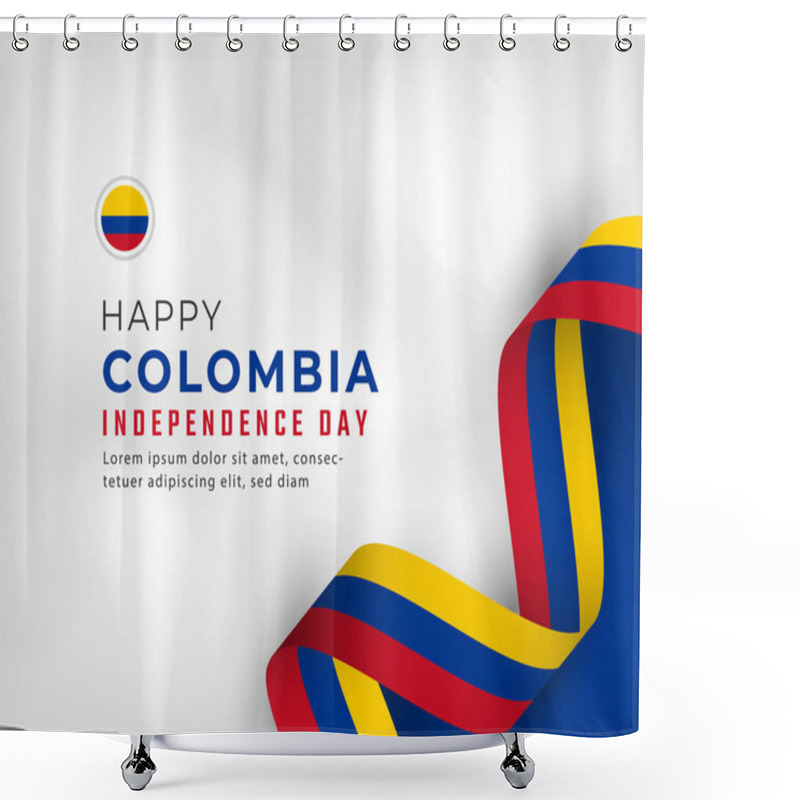 Personality  Happy Colombia Independence Day July 20th Celebration Vector Design Illustration. Template For Poster, Banner, Advertising, Greeting Card Or Print Design Element Shower Curtains