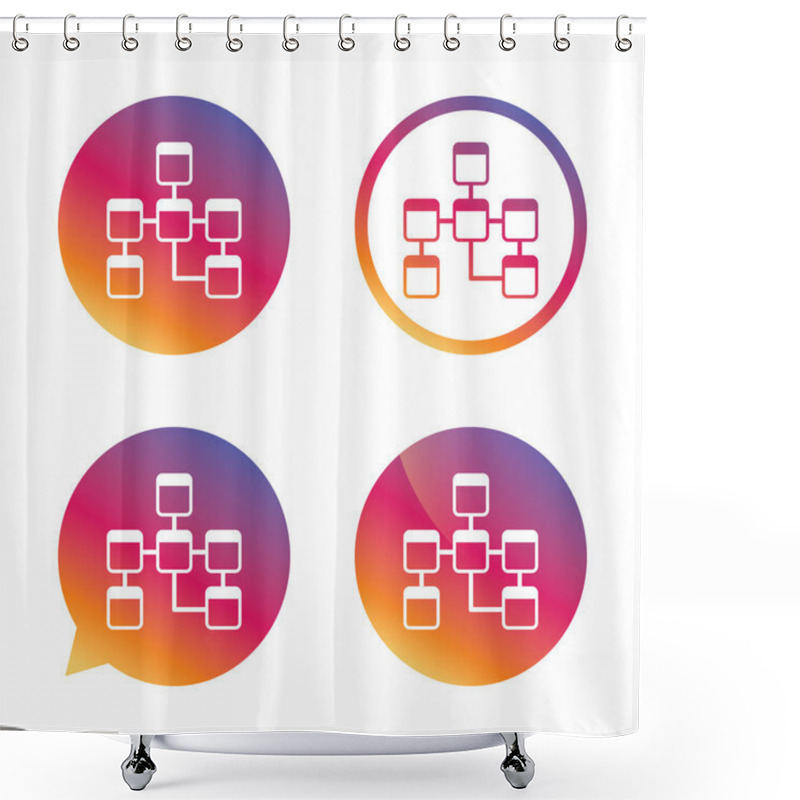 Personality  Database Sign Icon. Relational Database Schema. Shower Curtains