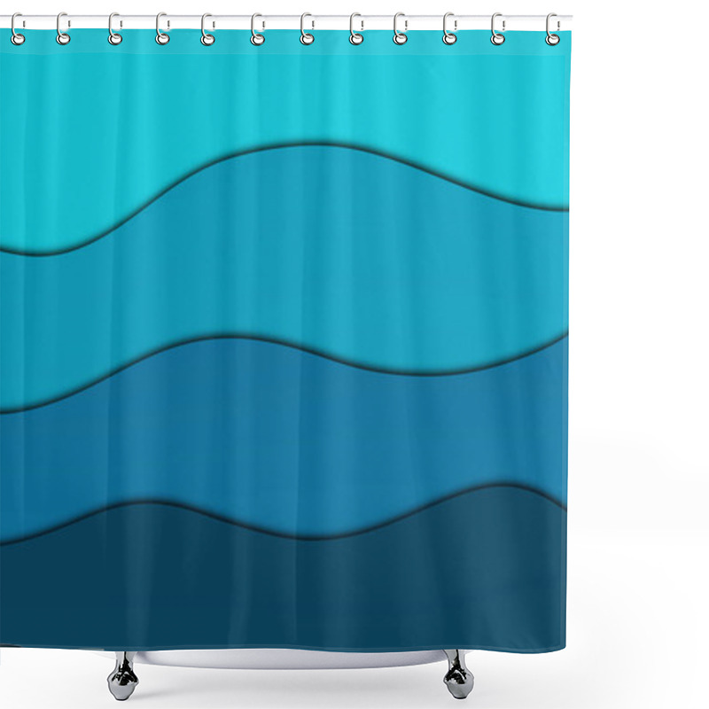 Personality  Blue Wave Abstract Background, Sea Holiday Concept Shower Curtains