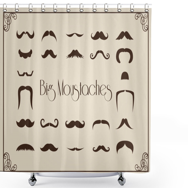 Personality  Mustaches Collection Shower Curtains