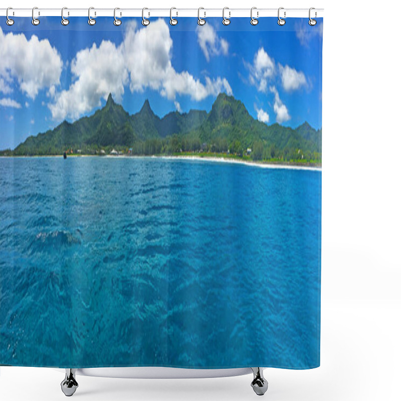 Personality  Panoramic Landscape View Of In Rarotonga, Cook Islands Shower Curtains