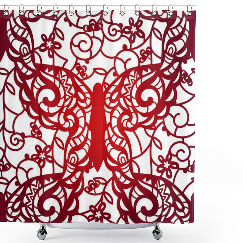 Personality  Laser Cut Vector Template Shower Curtains