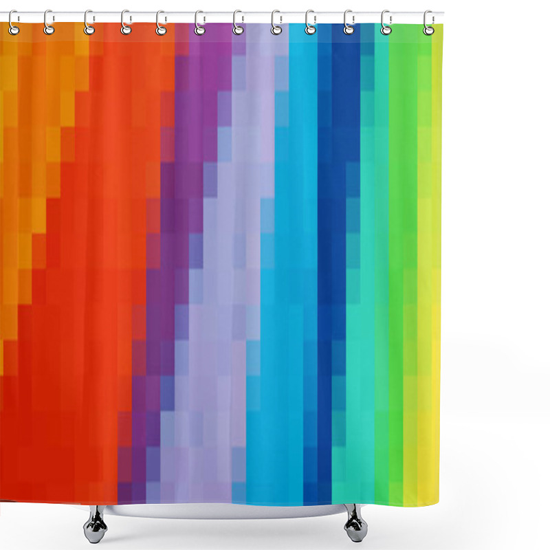 Personality  A Rainbow Striped Background Of Squares. Vector Illustration Shower Curtains