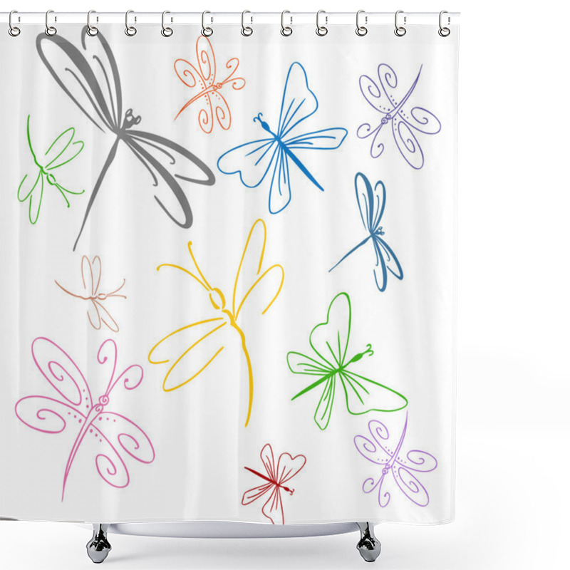 Personality  Dragonfly Set Shower Curtains