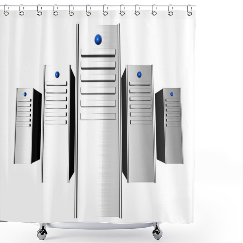 Personality  19inch Server Towers Shower Curtains