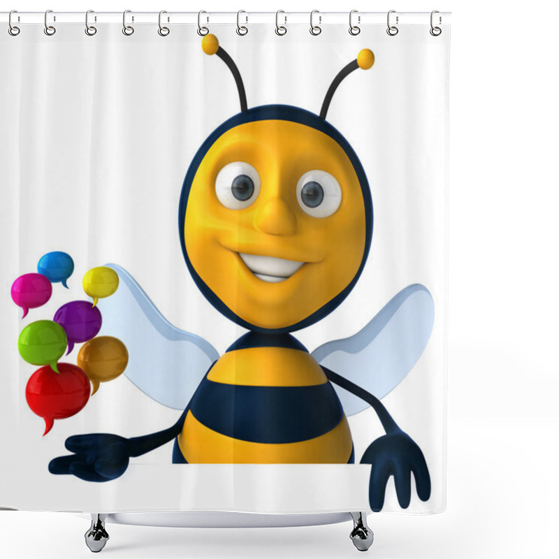 Personality  Fun Cartoon Bee Shower Curtains