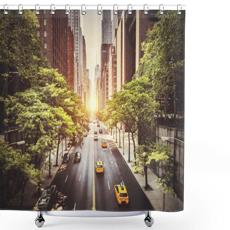 Personality  42nd Street In New York During The Day  Shower Curtains