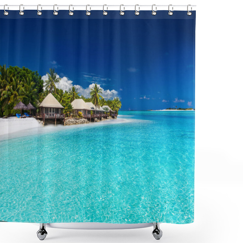 Personality  Beach Villas On Tropical Island Shower Curtains