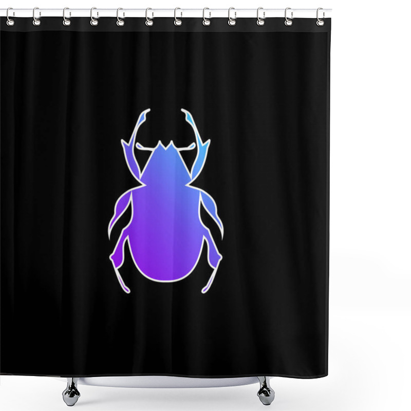 Personality  Beetle Shape Blue Gradient Vector Icon Shower Curtains