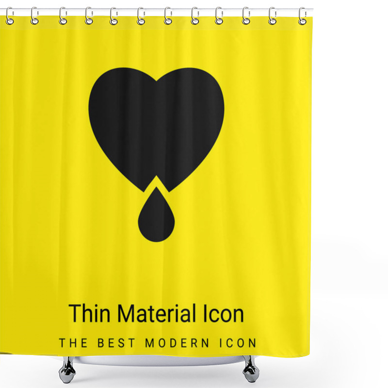 Personality  Bleeding Heart Minimal Bright Yellow Material Icon Shower Curtains