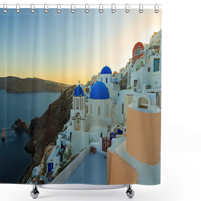 Personality  Santorini Island In Greece. Shower Curtains