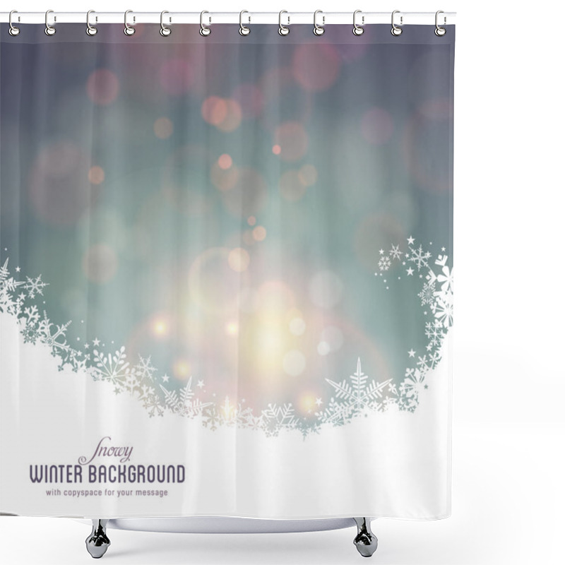 Personality  Snowy Winter Background Shower Curtains