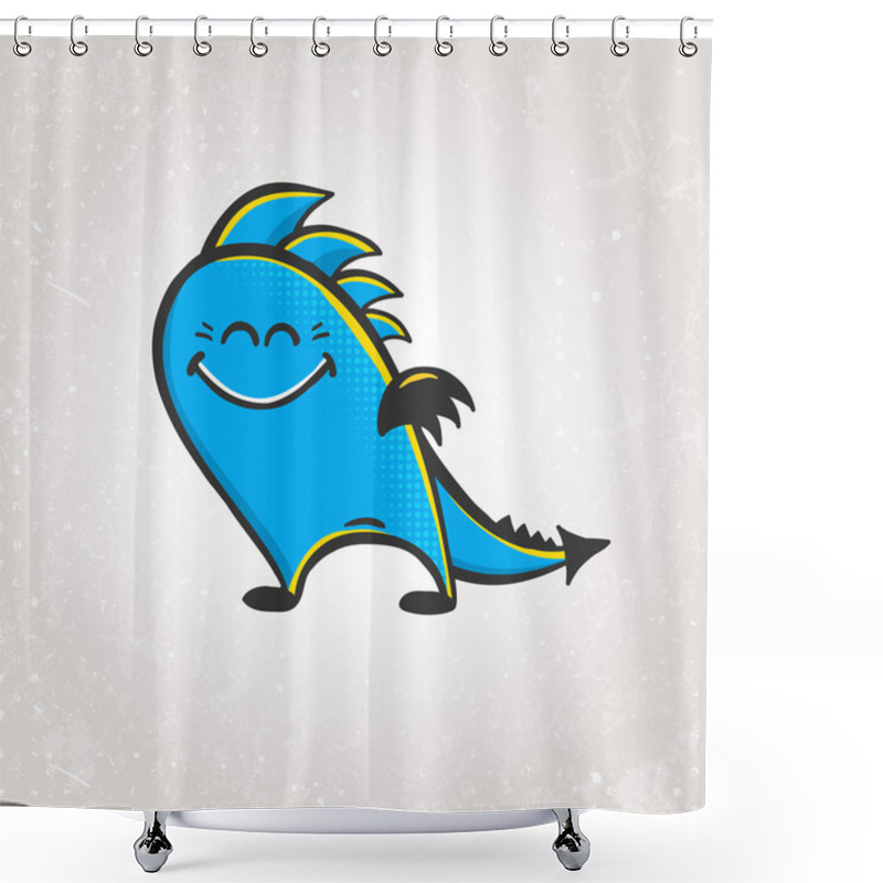 Personality  Cute Vector Smiling Dragon Shower Curtains