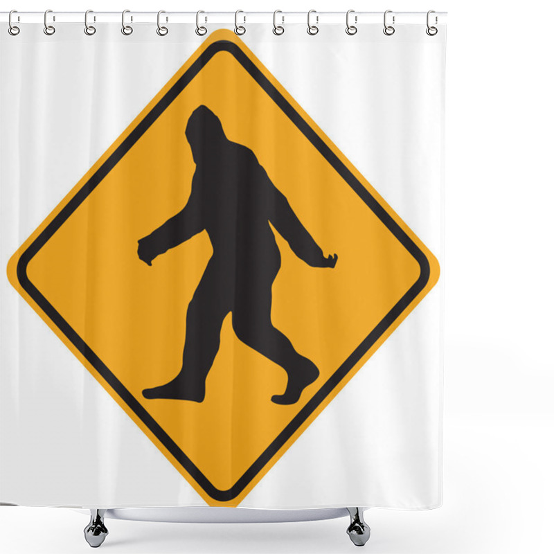 Personality  Bigfoot Warning Sign Shower Curtains