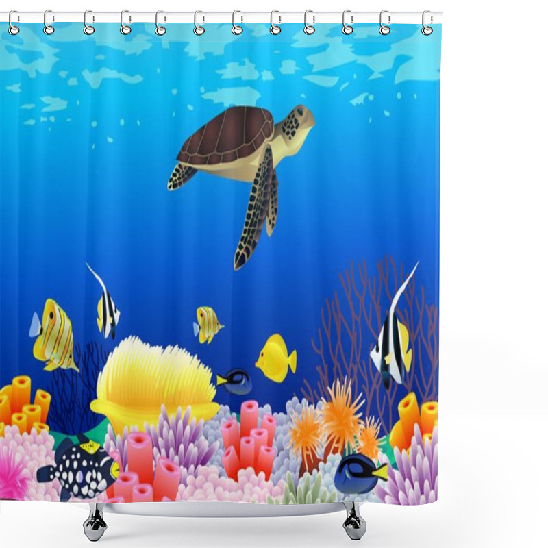 Personality  Sea Life Background Shower Curtains