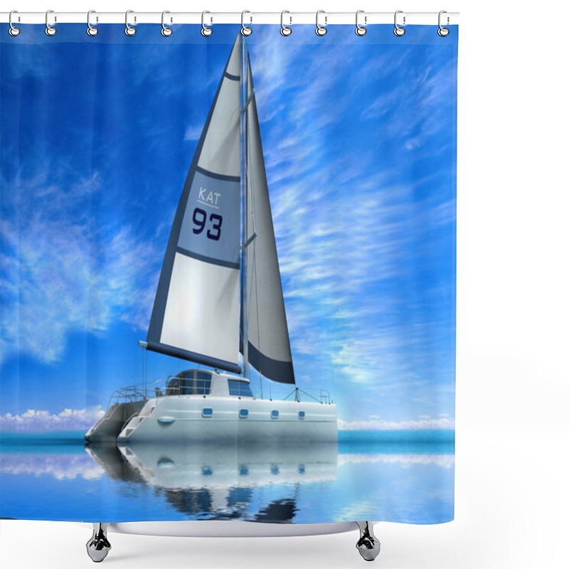 Personality  Modern Sail Boat Shower Curtains