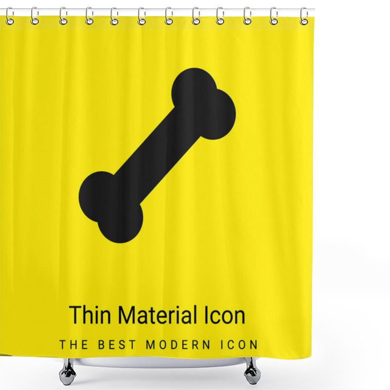 Personality  Bone Minimal Bright Yellow Material Icon Shower Curtains