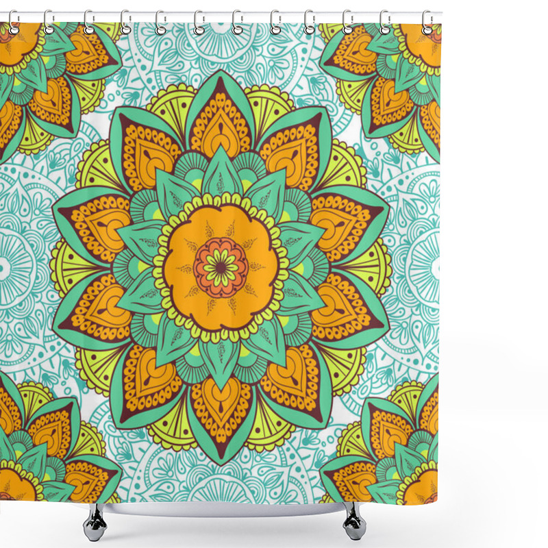 Personality  Seamless Ethnic Pattern With Floral Motives. Mandala Stylized Print Template For Fabric And Paper. Boho Chic Design. Summer Fashion. Shower Curtains