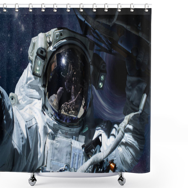 Personality  Astronaut In A Front Of Black Hole Somewhere In Space Shower Curtains