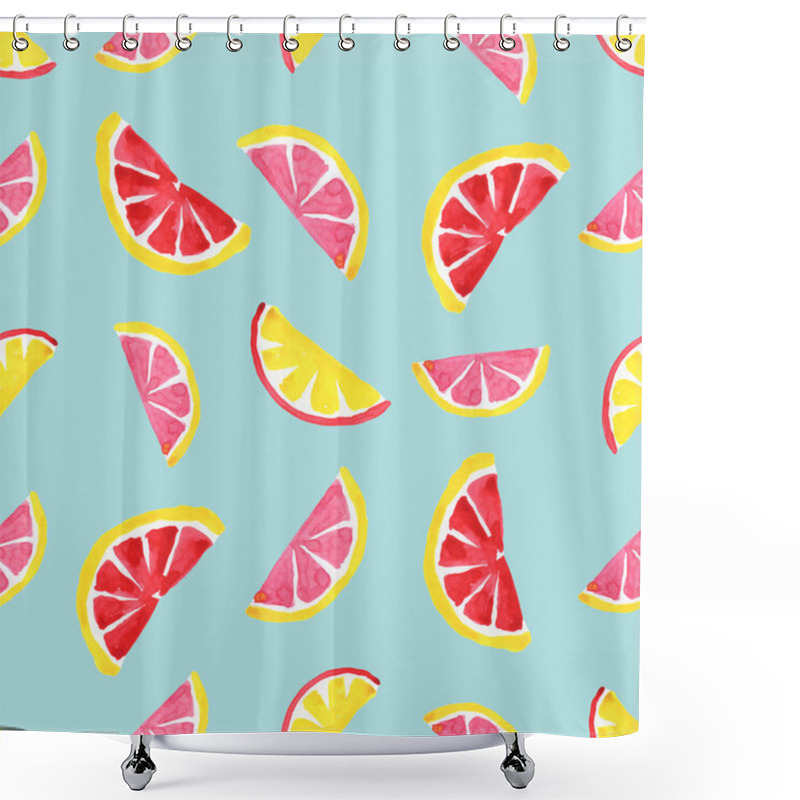 Personality  Tropical Pattern Of Exotic Fruit. Abstract Seamless Background Shower Curtains