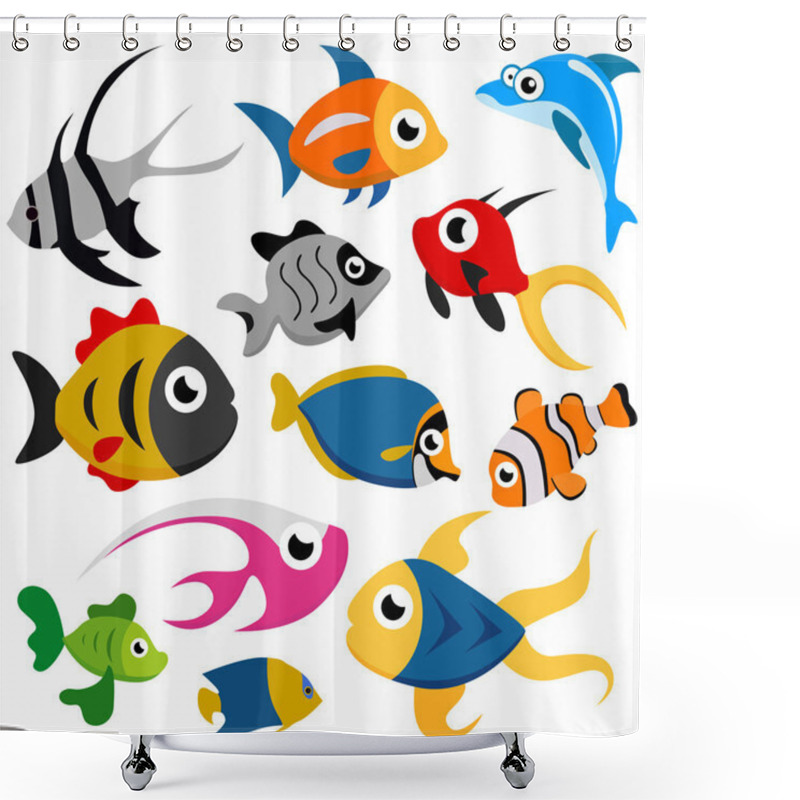 Personality  Cartoon Fish Shower Curtains