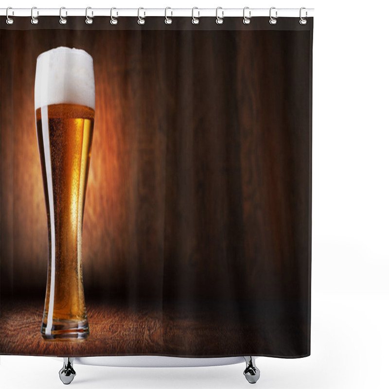 Personality  Glass With Beer Shower Curtains