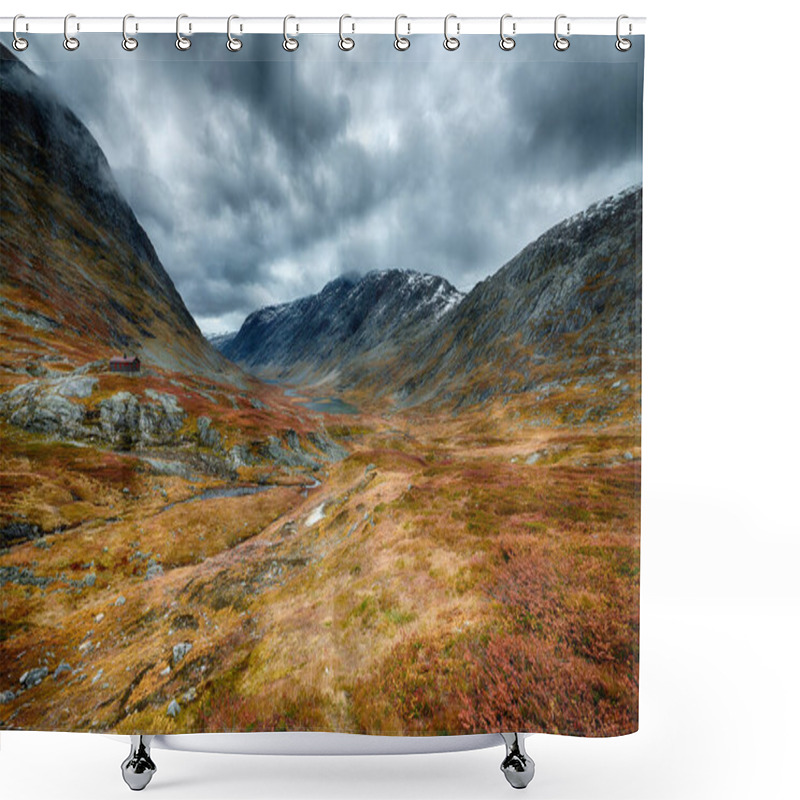 Personality  Landscape Of Beautiful Autumn In Mountains Shower Curtains