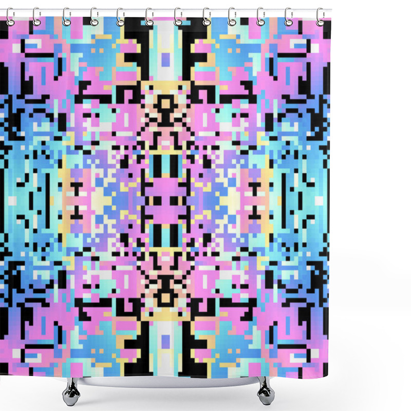 Personality  Geometric Abstract Pattern In Low Poly Style. Shower Curtains