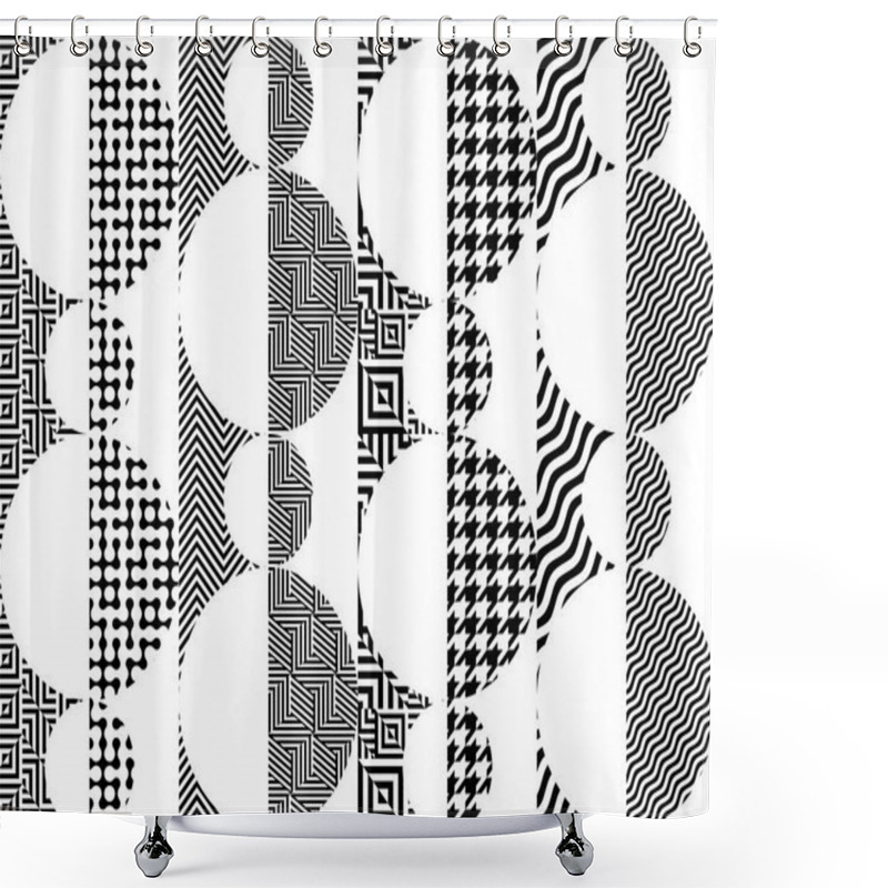 Personality  Geometric Abstract Symmetric Pattern In Pixel Art Style. Shower Curtains