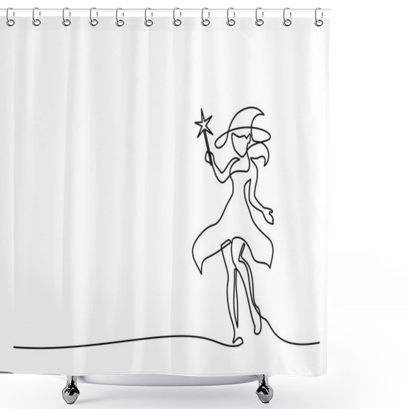 Personality  Beautiful Mage Woman Holding Magic Wand Shower Curtains