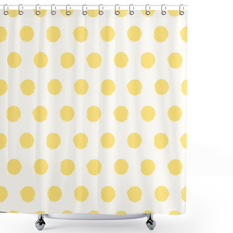 Personality  Seamless Pattern With Painted Polka Dot Texture Shower Curtains