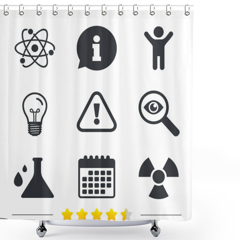 Personality  Attention Radiation Icons Shower Curtains