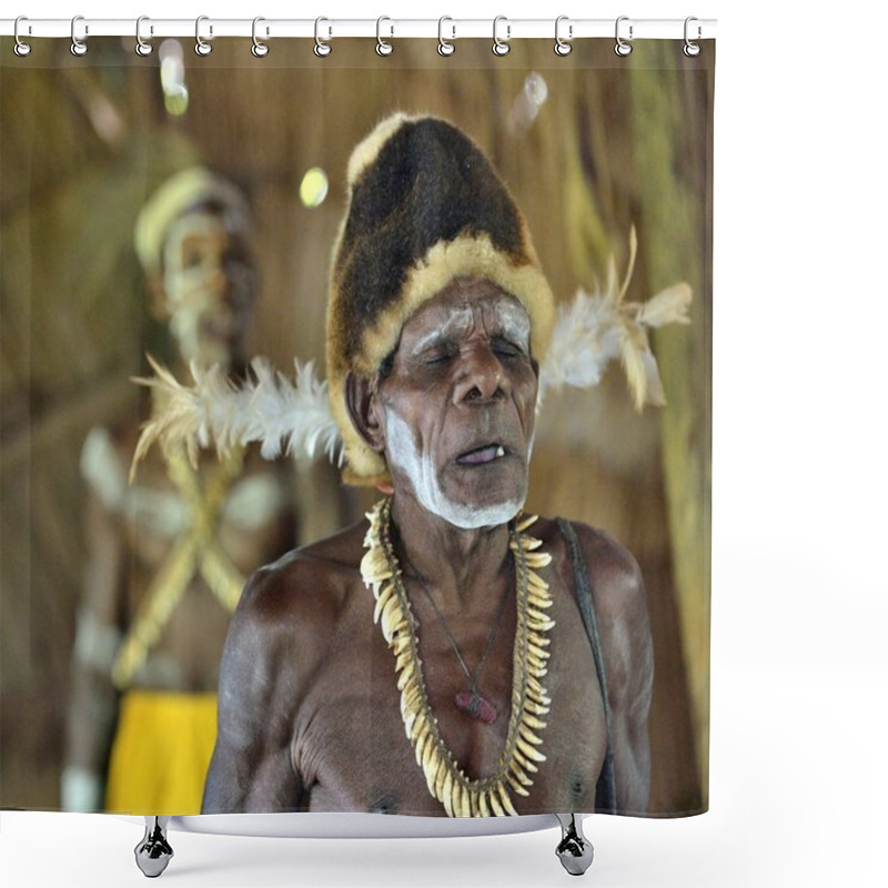 Personality  Man From Tribe Of Asmat People Shower Curtains