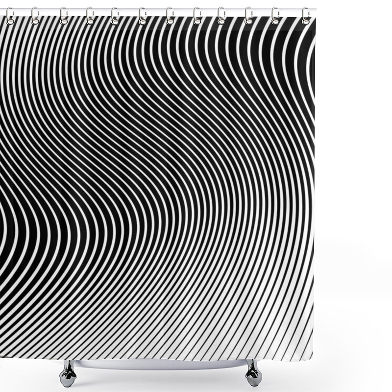 Personality  Abstract Background With Wavy Lines. Wavy Lnes Shower Curtains