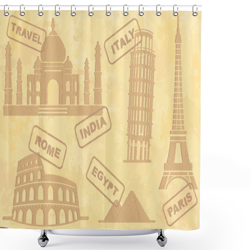 Personality  Travel Background Shower Curtains