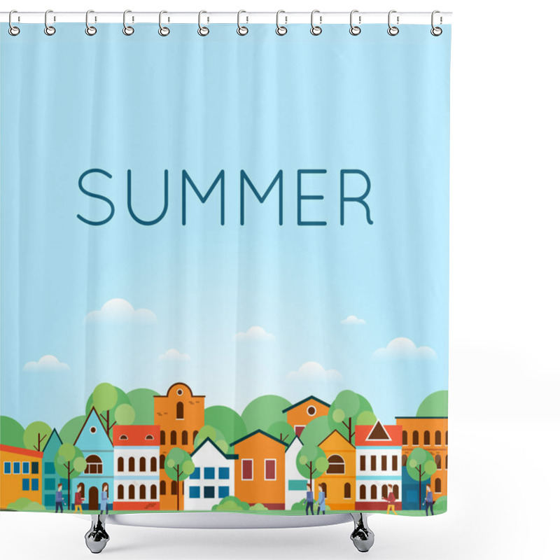 Personality  Summer Old City Landscape Shower Curtains