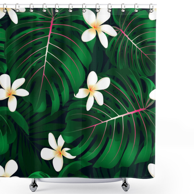 Personality  Tropical Monstera Floral Seamless Pattern Shower Curtains