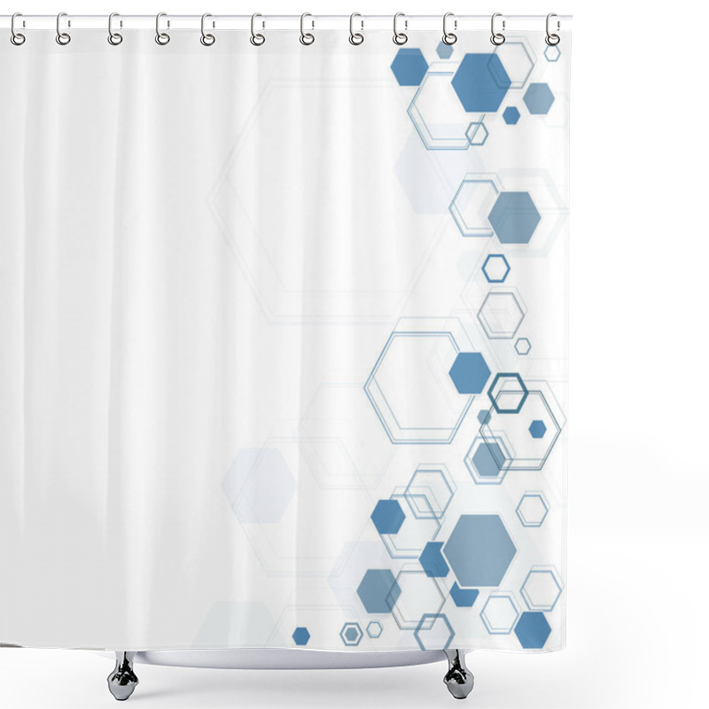 Personality  Abstract Hexagonal Structures Shower Curtains