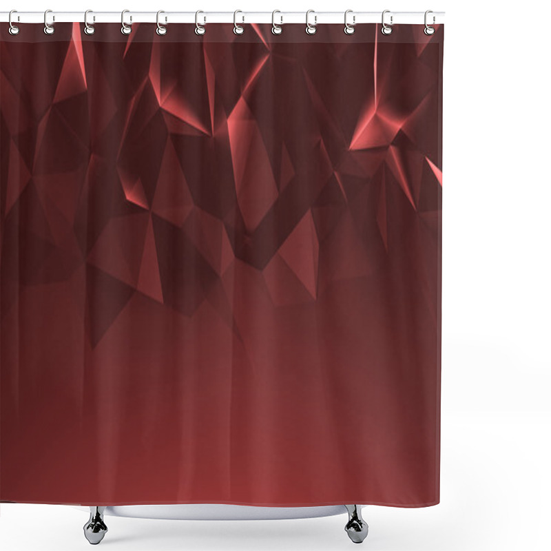 Personality  Abstract Black 3d Rendered Geometric Background. Shower Curtains