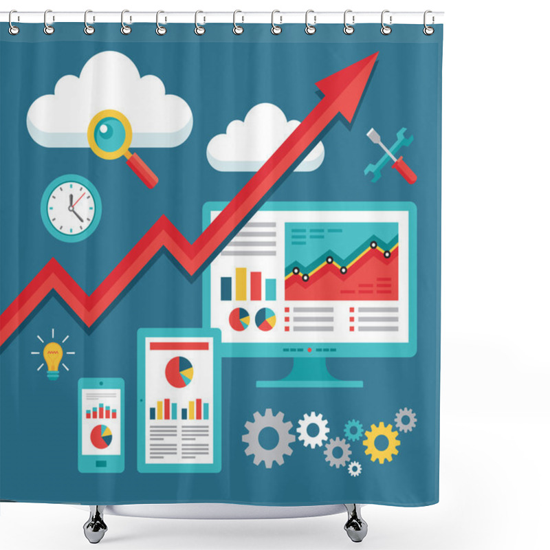 Personality  SEO (Search Engine Optimization) Programming - Business Up-Trend Shower Curtains