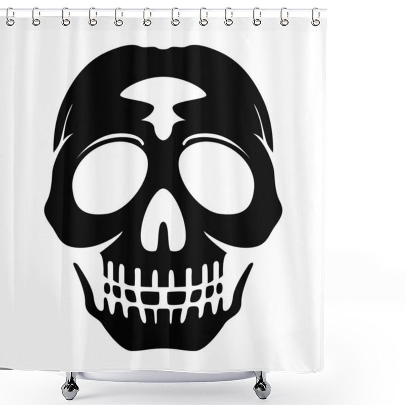 Personality  Vector Skull Illustration - Detailed And Artistic Skeleton Head Design Shower Curtains