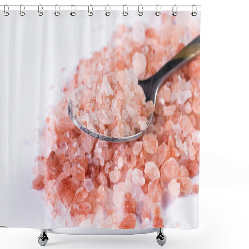 Personality  Himalayan Pink Salt On White Shower Curtains