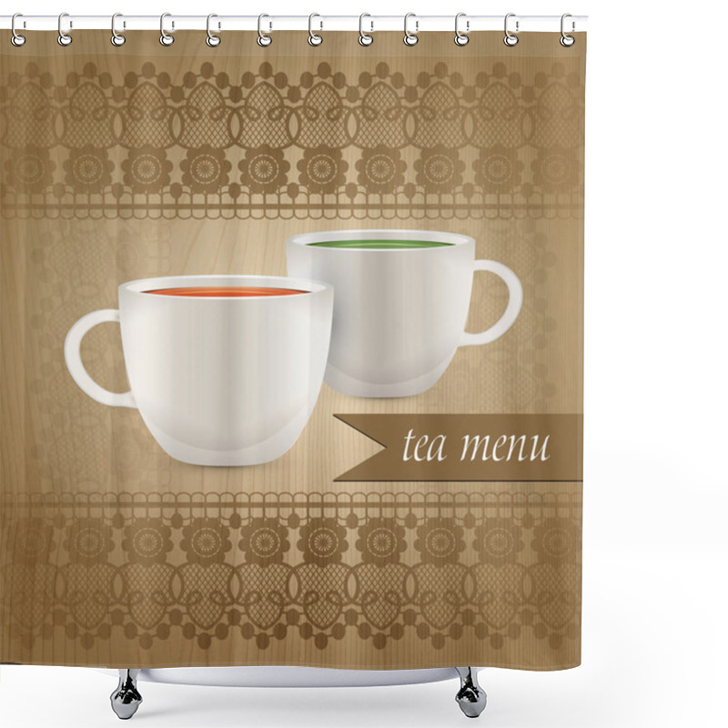 Personality  Tea Menu,  Vector Illustration  Shower Curtains