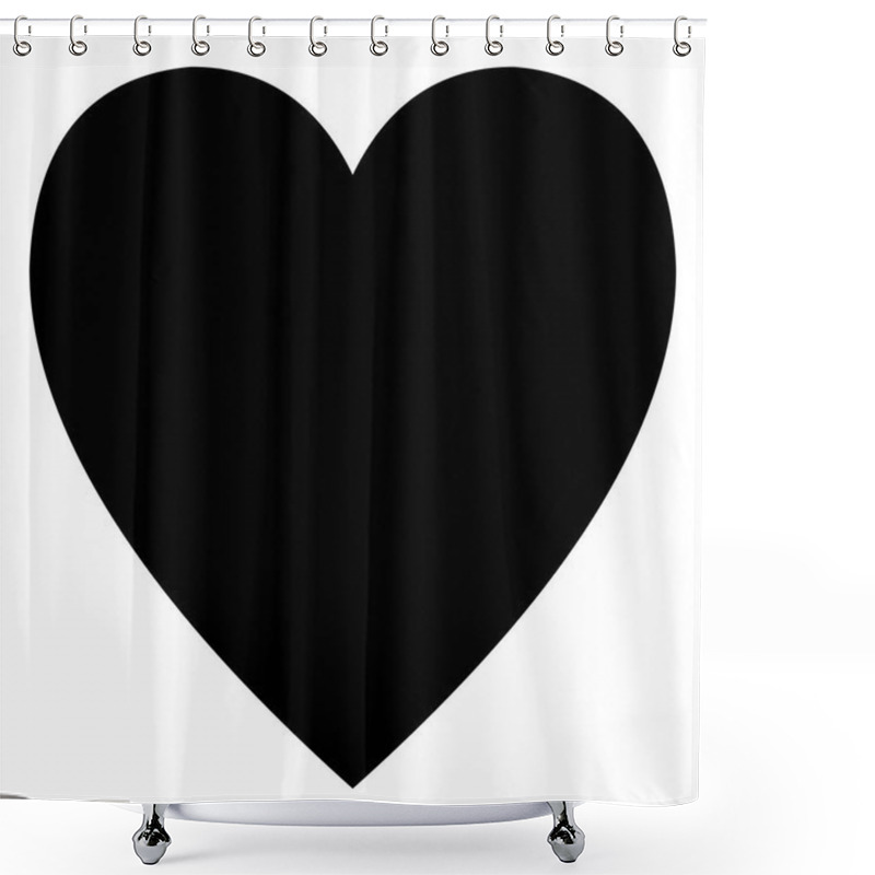 Personality  Minimalistic Black Heart Icon Template Shower Curtains