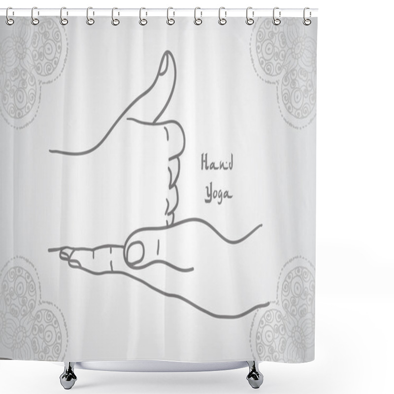 Personality  Yoga Shiva Linga Mudra Hands Shower Curtains