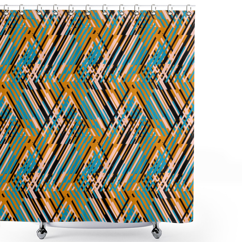 Personality  Abstract Vector Striped Background Shower Curtains