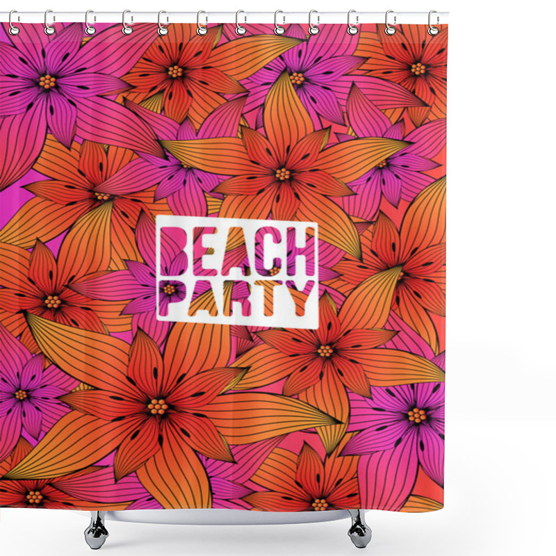 Personality  Tropical Flower Background - Vector Illustration Shower Curtains