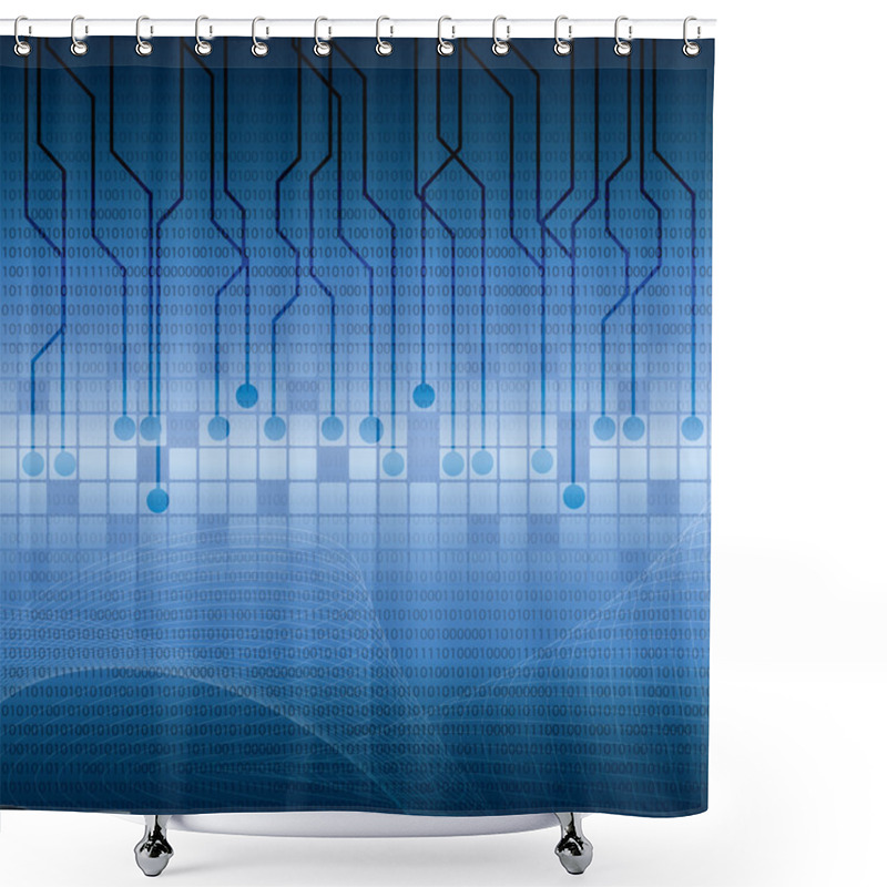 Personality  Abstract Tech Binary Background Shower Curtains